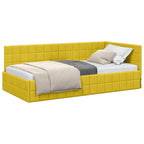 Estructura de cama en esquina Amarillo 100 cm x 200 cm
