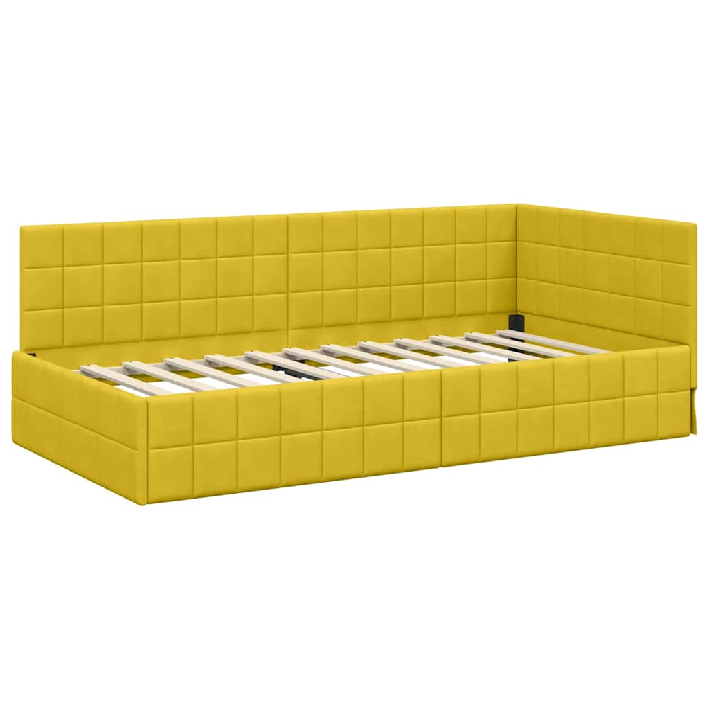 Estructura de cama en esquina Amarillo 100 cm x 200 cm