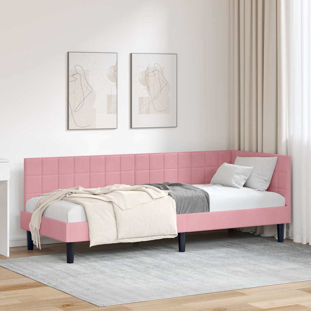Estructura de cama en esquina Amarillo 100 cm x 200 cm