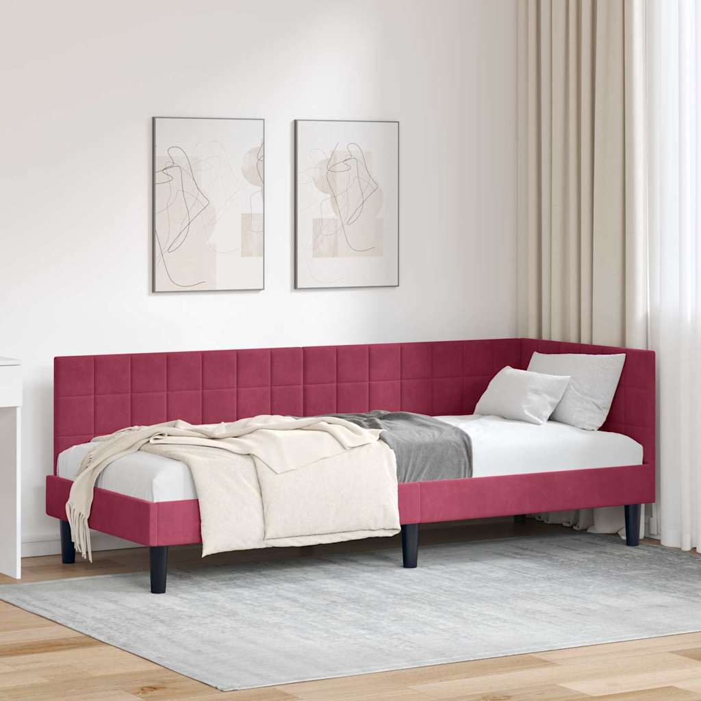Estructura de cama en esquina Amarillo 100 cm x 200 cm