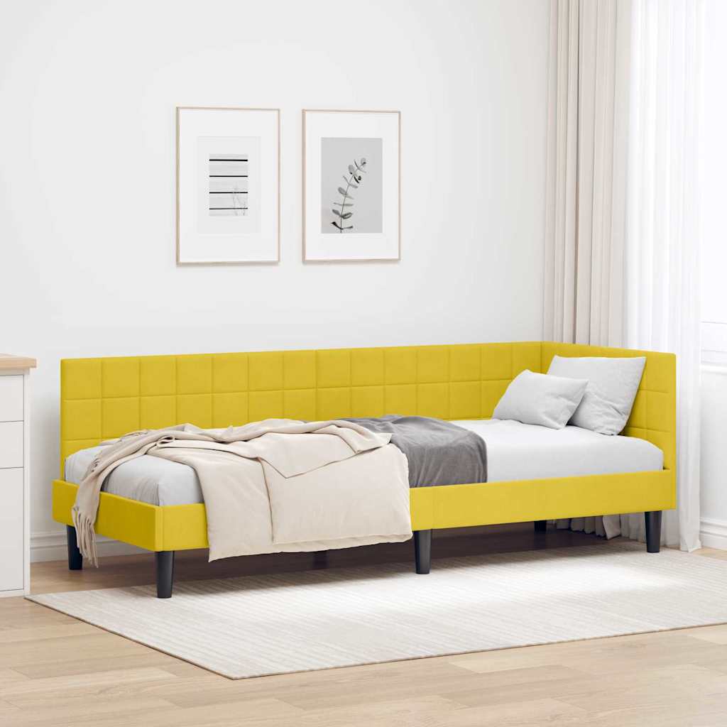 Estructura de cama en esquina Amarillo 100 cm x 200 cm