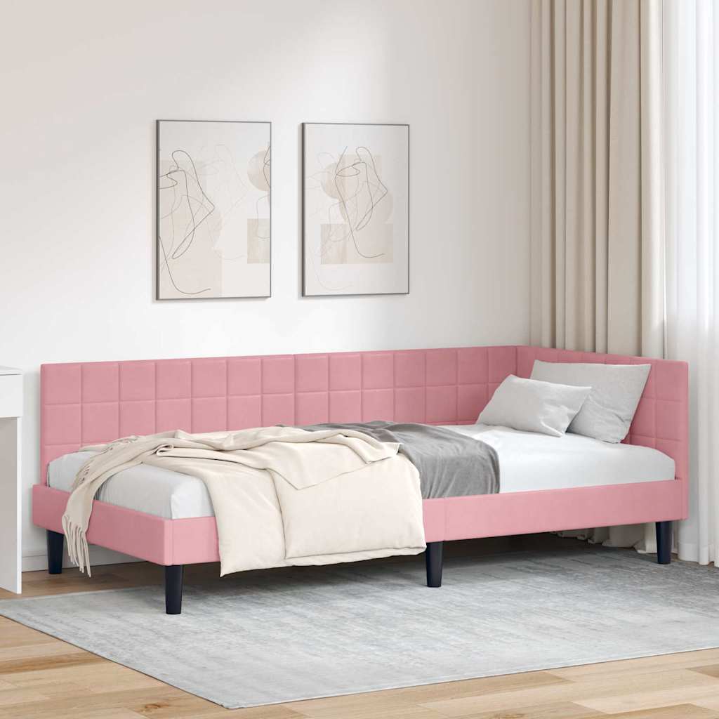 Estructura de cama en esquina Amarillo 100 cm x 200 cm