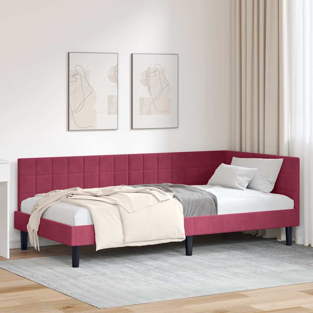 Estructura de cama en esquina Amarillo 100 cm x 200 cm