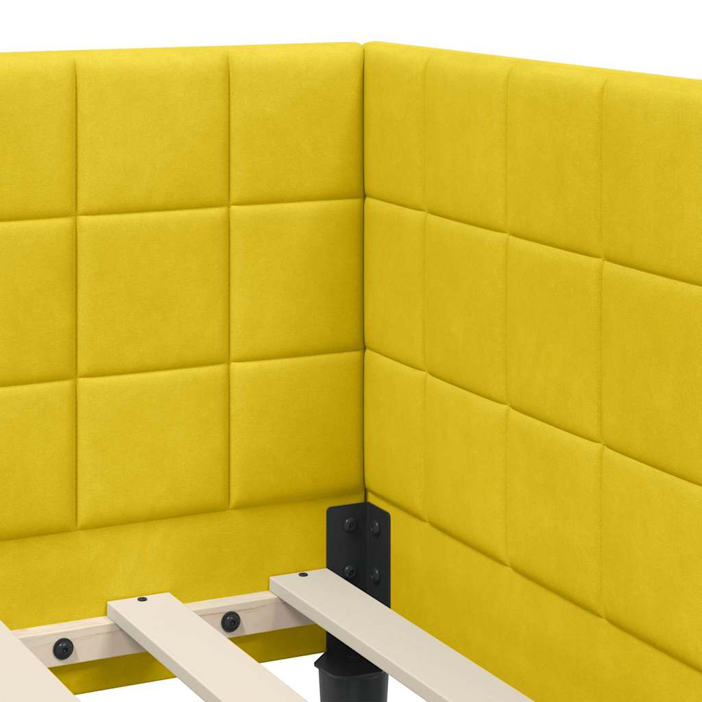 Estructura de cama en esquina Amarillo 100 cm x 200 cm