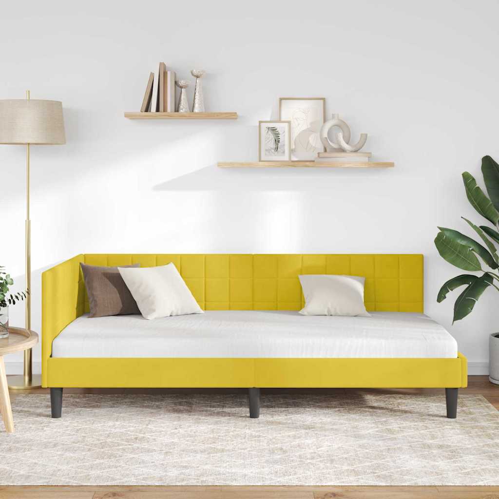 Estructura de cama en esquina Amarillo 100 cm x 200 cm