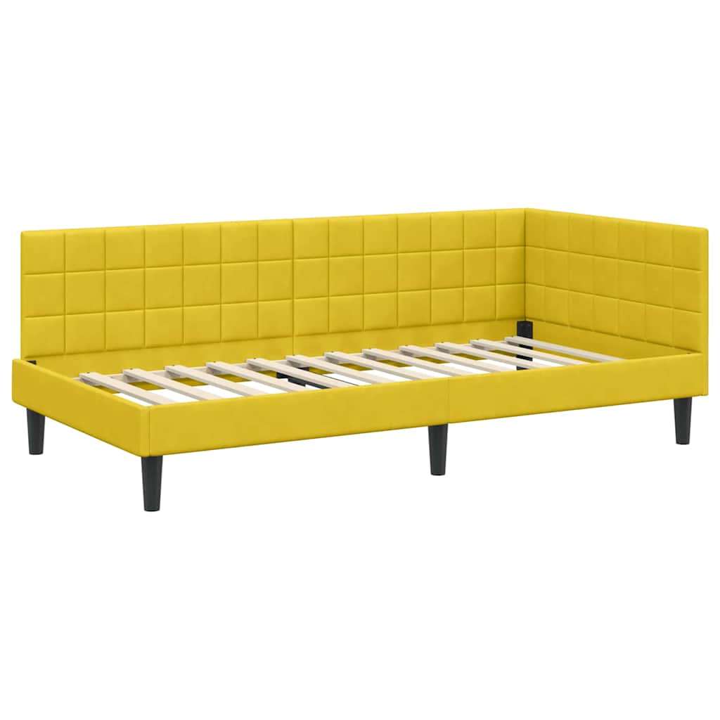 Estructura de cama en esquina Amarillo 100 cm x 200 cm