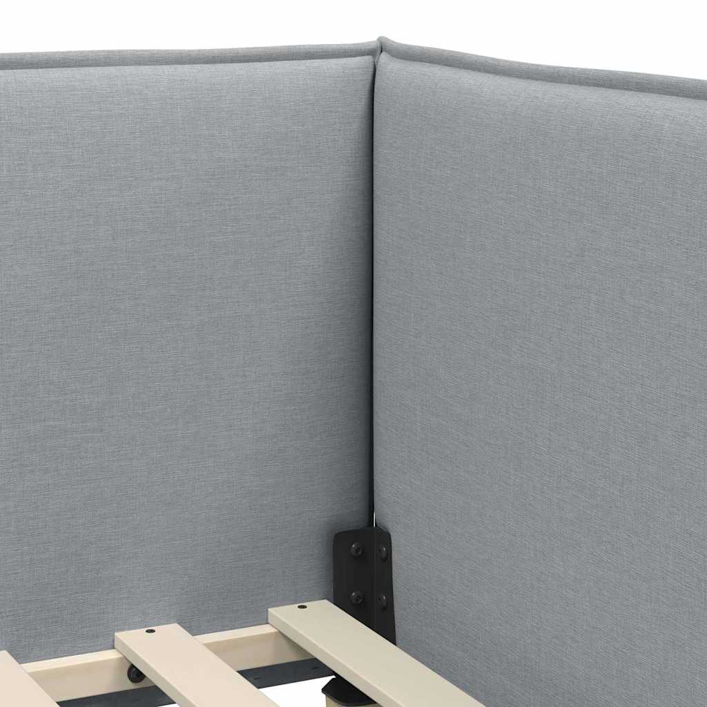 Estructura de cama en esquina Gris Claro 80 x 200 cm tela