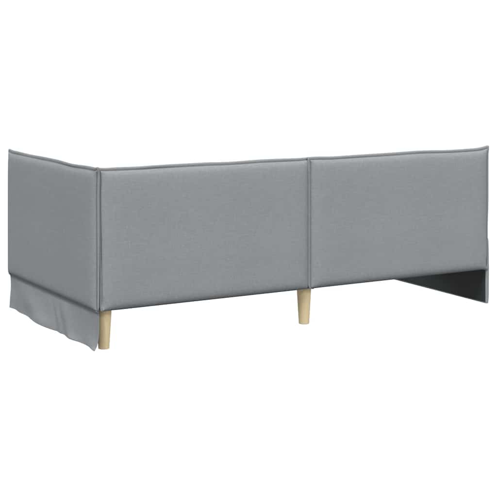 Estructura de cama en esquina Gris Claro 80 x 200 cm tela