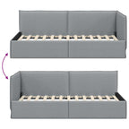 Estructura de cama en esquina Gris Claro 80 x 200 cm tela