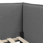 Estructura de cama en esquina Gris oscuro 80 x 200 cm tela