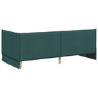 Estructura de cama en esquina Verde oscuro 80 x 200 cm tela