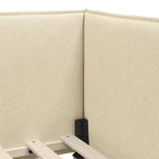 Estructura de cama en esquina Crema 80 x 200 cm tela