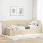 Estructura de cama en esquina Crema 80 x 200 cm tela