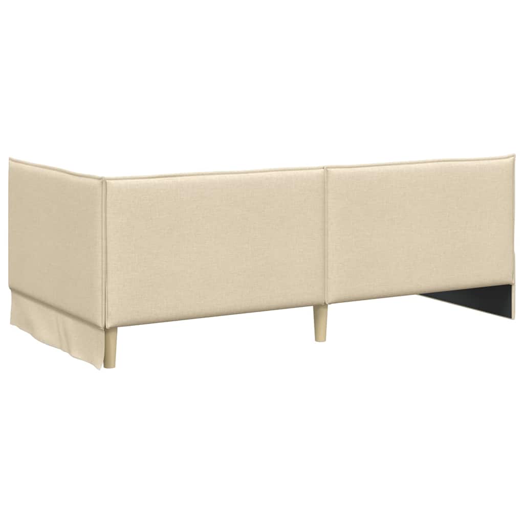 Estructura de cama en esquina Crema 80 x 200 cm tela