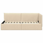 Estructura de cama en esquina Crema 80 x 200 cm tela