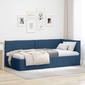 Estructura de cama en esquina Azul 80 x 200 cm tela