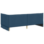 Estructura de cama en esquina Azul 80 x 200 cm tela