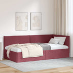 Estructura de cama en esquina Rojo vino 90 x 190 cm tela