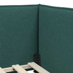 Estructura de cama en esquina Verde oscuro 90 x 190 cm tela