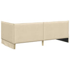 Estructura de cama en esquina Crema 90 x 190 cm tela