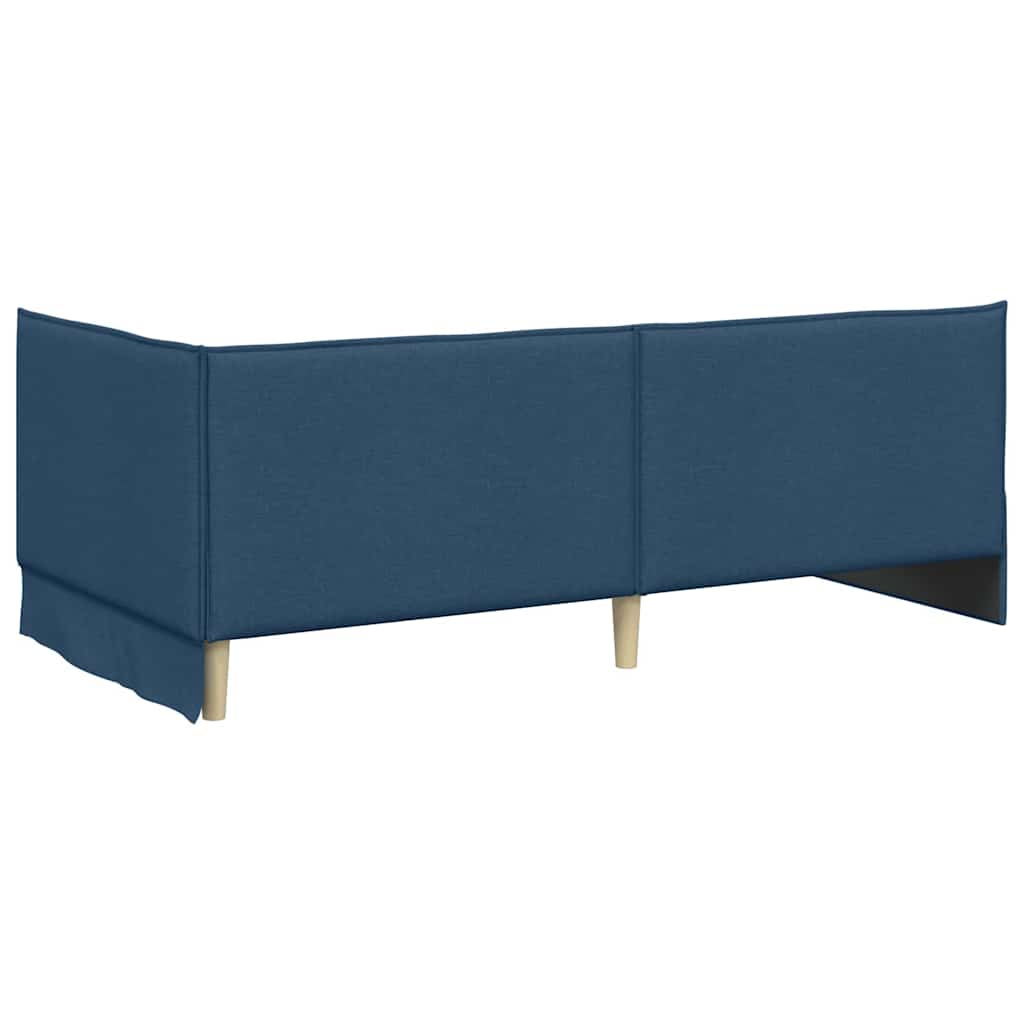 Estructura de cama en esquina Azul 90 x 190 cm tela