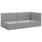 Estructura de cama en esquina Gris Claro 90 x 200 cm tela