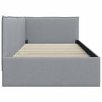 Estructura de cama en esquina Gris Claro 90 x 200 cm tela
