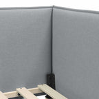 Estructura de cama en esquina Gris Claro 100 x 200 cm tela