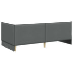 Estructura de cama en esquina Gris oscuro 100 x 200 cm tela