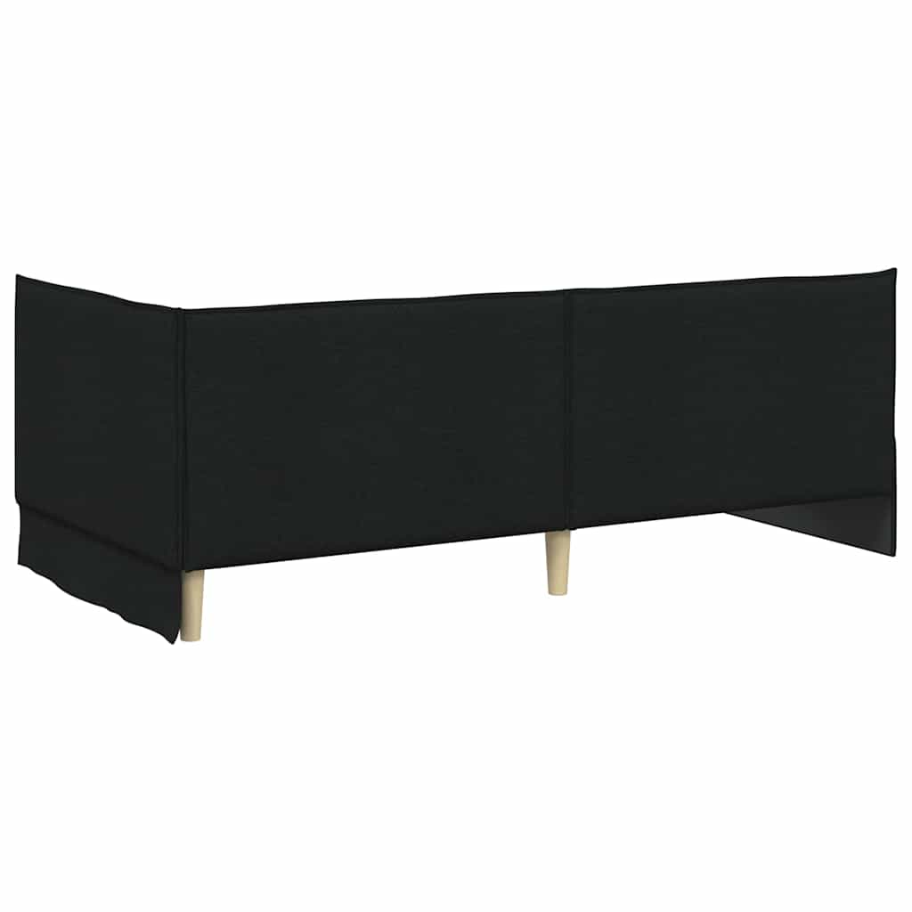 Estructura de cama en esquina Negro 100 x 200 cm tela