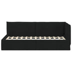 Estructura de cama en esquina Negro 100 x 200 cm tela
