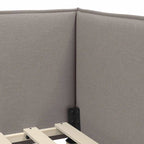 Estructura de cama en esquina Taupé 100 x 200 cm tela