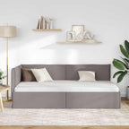 Estructura de cama en esquina Taupé 100 x 200 cm tela