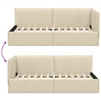 Estructura de cama en esquina Crema 100 x 200 cm tela