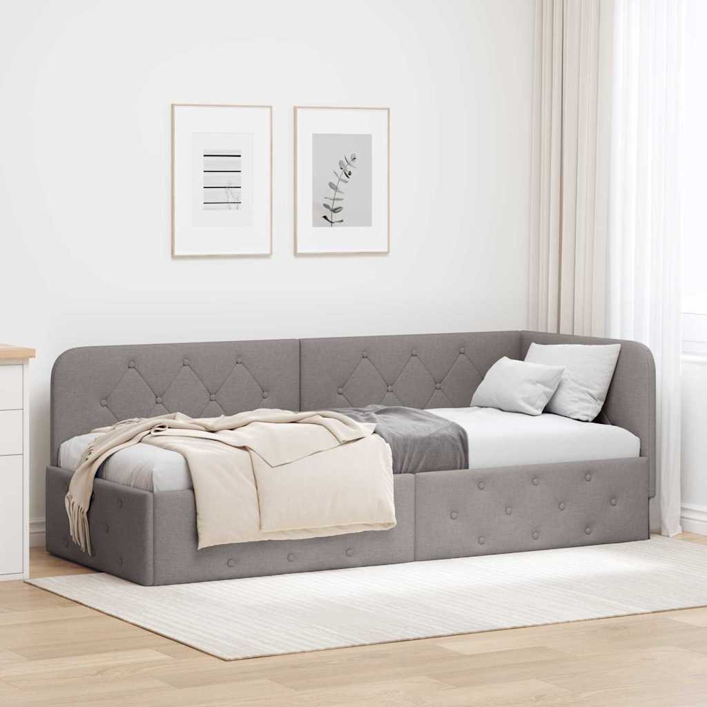 Estrutura de cama de canto azul 100 x 200 cm tecido