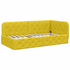 Estructura de cama en esquina Amarillo 100 x 200 cm Terciopelo