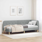 Estructura de cama en esquina Gris Claro 80 x 200 cm tela