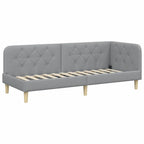Estructura de cama en esquina Gris Claro 80 x 200 cm tela
