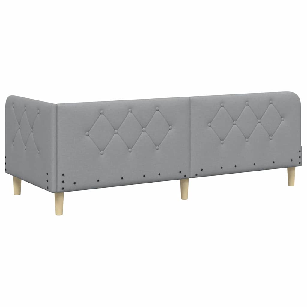 Estructura de cama en esquina Gris Claro 80 x 200 cm tela