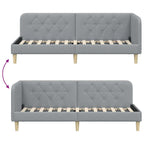 Estructura de cama en esquina Gris Claro 80 x 200 cm tela