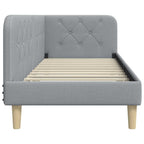 Estructura de cama en esquina Gris Claro 80 x 200 cm tela