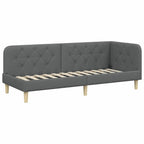 Estructura de cama en esquina Gris oscuro 80 x 200 cm tela