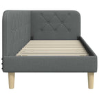 Estructura de cama en esquina Gris oscuro 80 x 200 cm tela