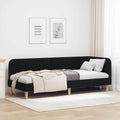 Estructura de cama en esquina Negro 80 x 200 cm tela