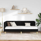 Estructura de cama en esquina Negro 80 x 200 cm tela