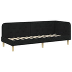 Estructura de cama en esquina Negro 80 x 200 cm tela