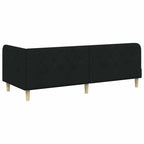 Estructura de cama en esquina Negro 80 x 200 cm tela