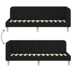 Estructura de cama en esquina Negro 80 x 200 cm tela