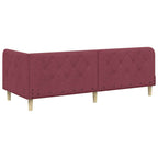 Estructura de cama en esquina Rojo vino 80 x 200 cm tela