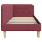 Estructura de cama en esquina Rojo vino 80 x 200 cm tela